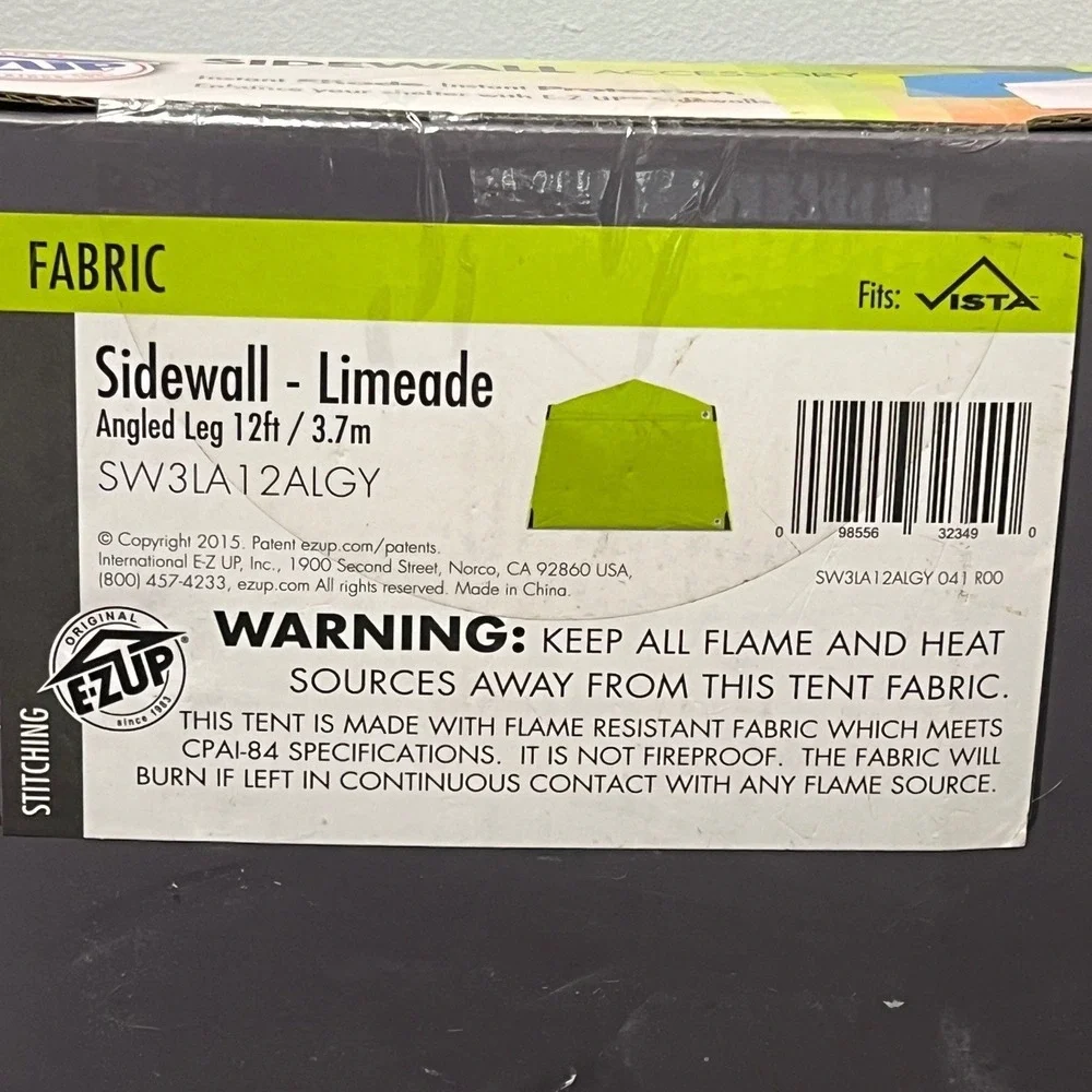 E-Z UP 12 Foot Angle Leg Recreational Sidewall Limeade NEW
